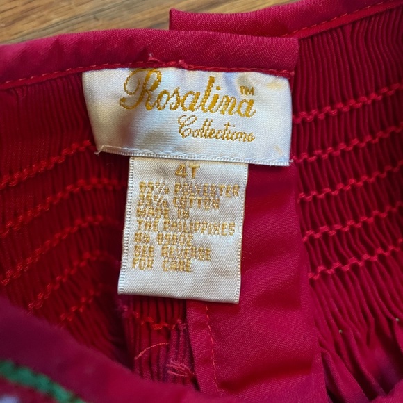 Rosalina 4T Smocked Christmas Tree Dress Red Holiday Dress - Picture 6 of 6